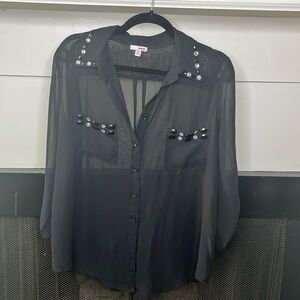 Sheer button up shirt